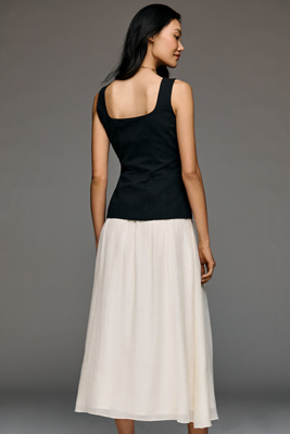 midi navy blue cocktail dress RIXO Abi Chiffon Midi Mini Navy Polka Dot