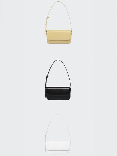 MOONEED Leather Cotton Adjustable Strap Shoulder Bag [Beige, Buttery Yellow, Black] (3COR)