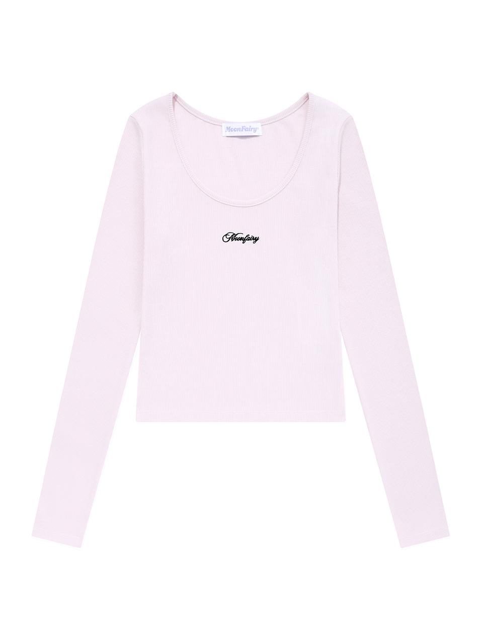 MOONFAIRY MF Small Logo Long Sleeve Top_Pink