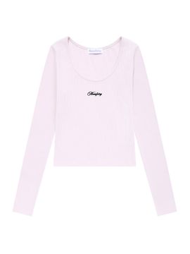 MOONFAIRY MF Small Logo Long Sleeve Top_Pink