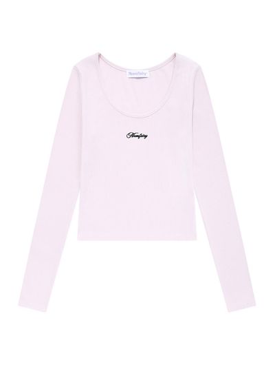 MOONFAIRY MF Small Logo Long Sleeve Top_Pink