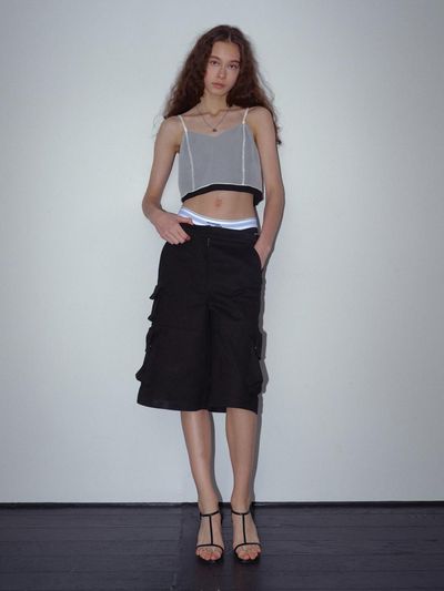 MOONSUN Bitte Cargo Bermuda Pants / Black