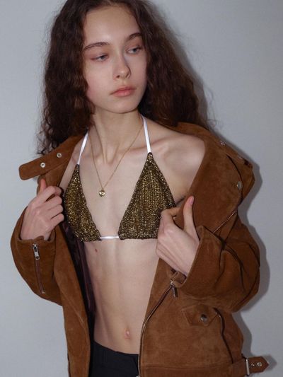 MOONSUN Flor Metallic Bra_Gold Wrinkle