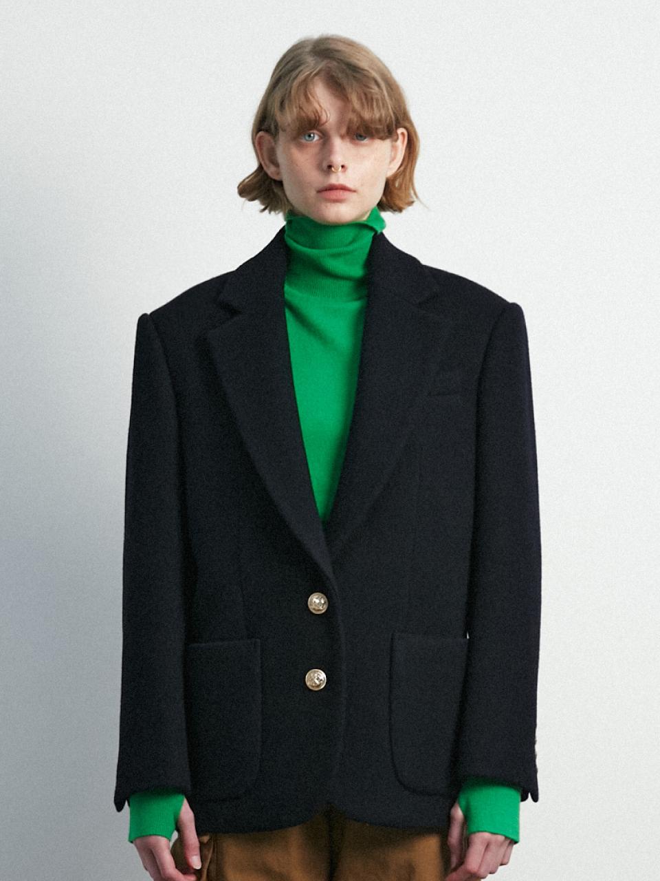 MOONSUN Moabit Oversized Heavy Wool Jacket / Midnight