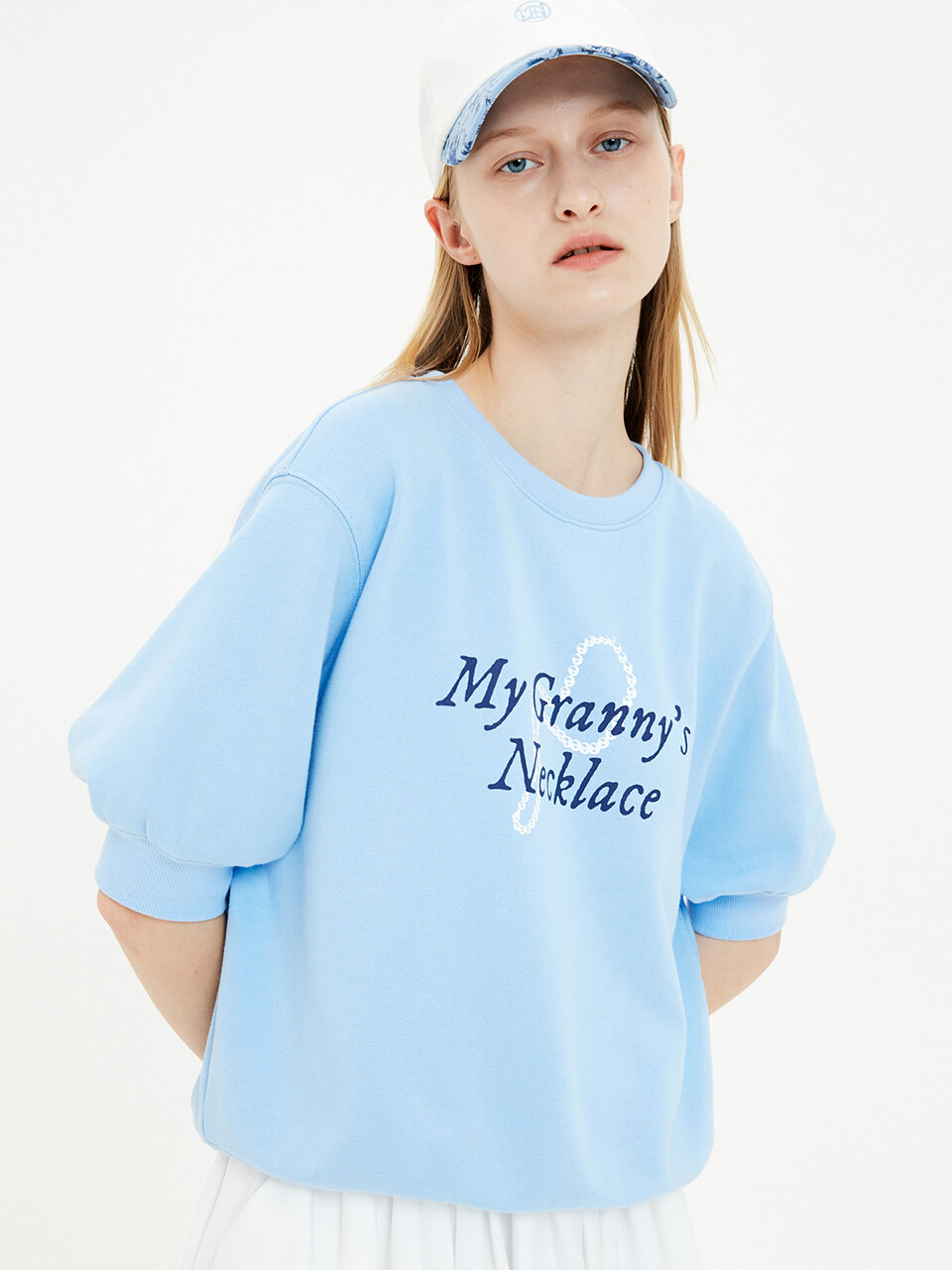 MOONSUN My Granny Short Sleeve Sweatshirt (Sky Blue)