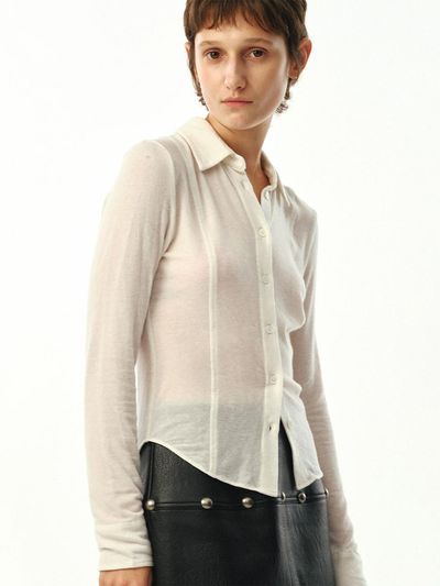 MOONSUN Wool Jersey Slim Shirt