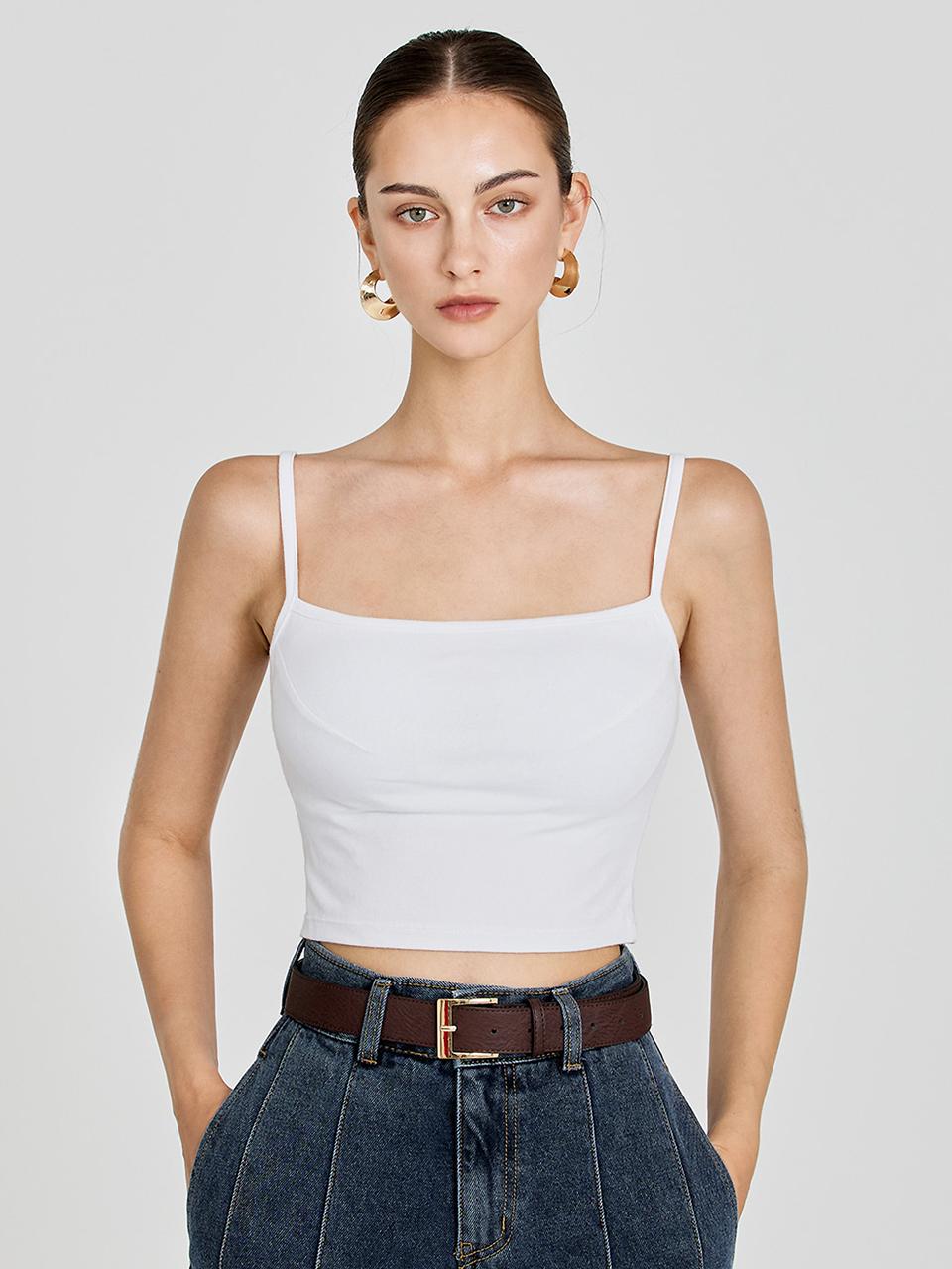 MOONT Cotton Modal Built-in Cup Elastic Band Bra Top