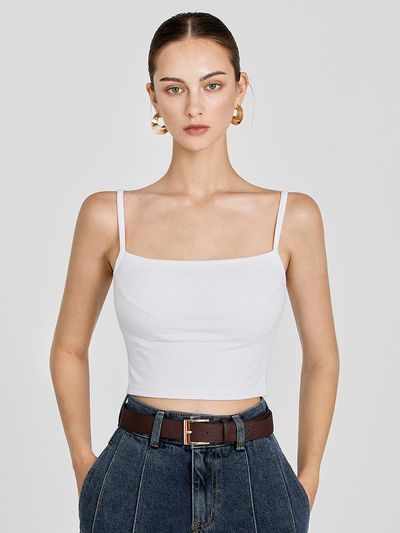 MOONT Cotton Modal Built-in Cup Elastic Band Bra Top
