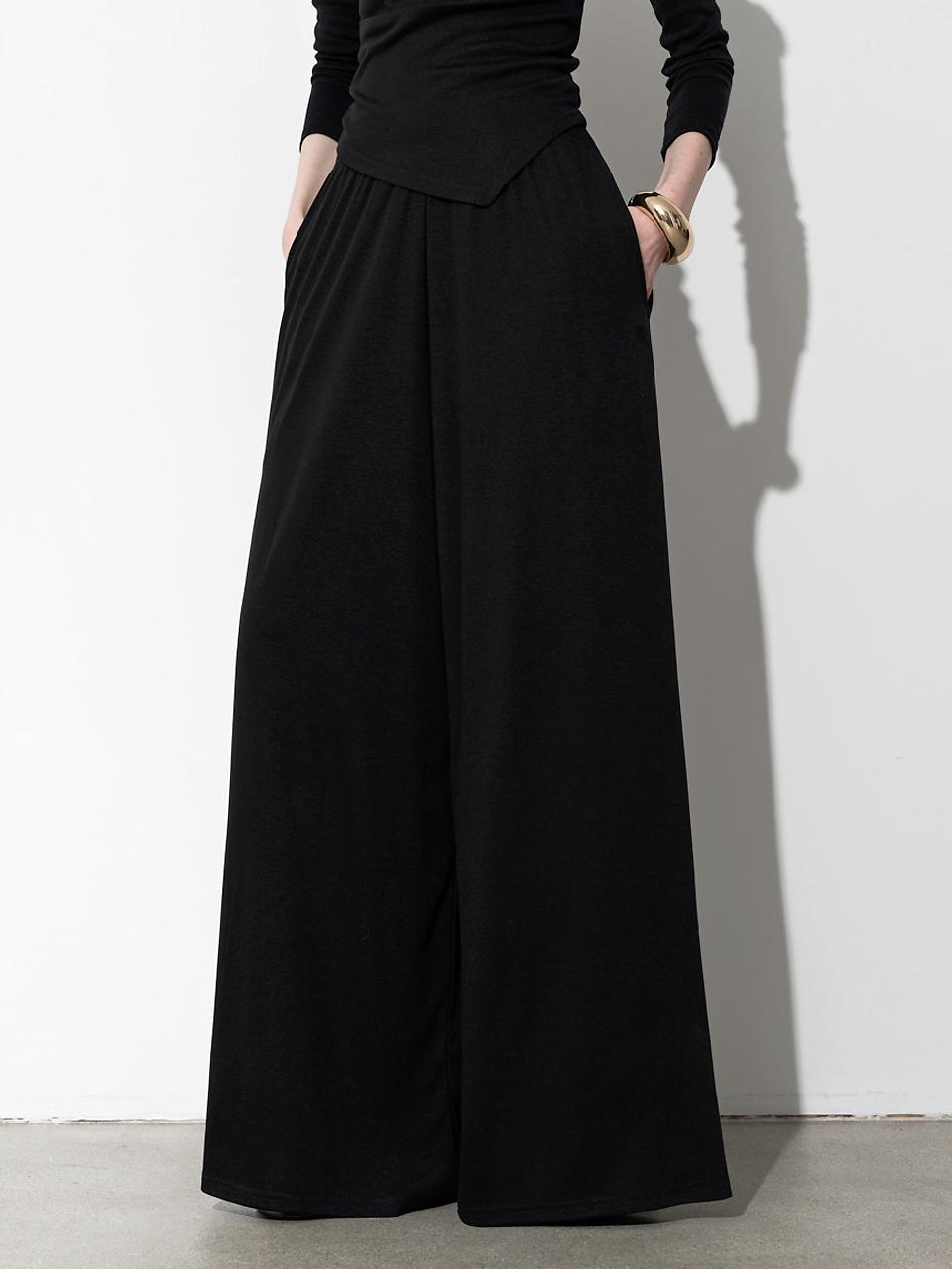 MOONT Flow Maxi Wide Banding Double-Stitched Pants