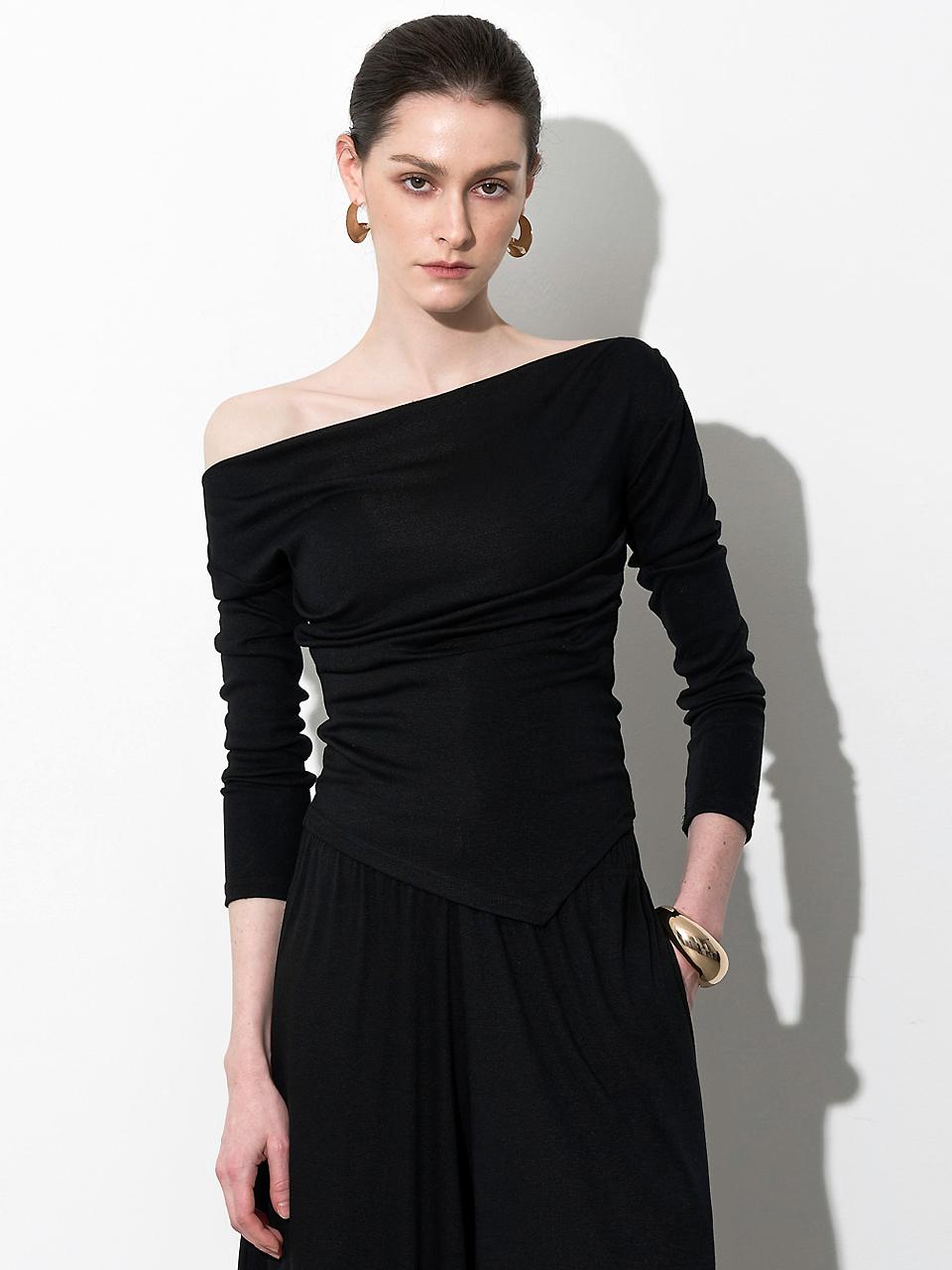 MOONT Flow Unbalanced Drape Versatile T-shirt