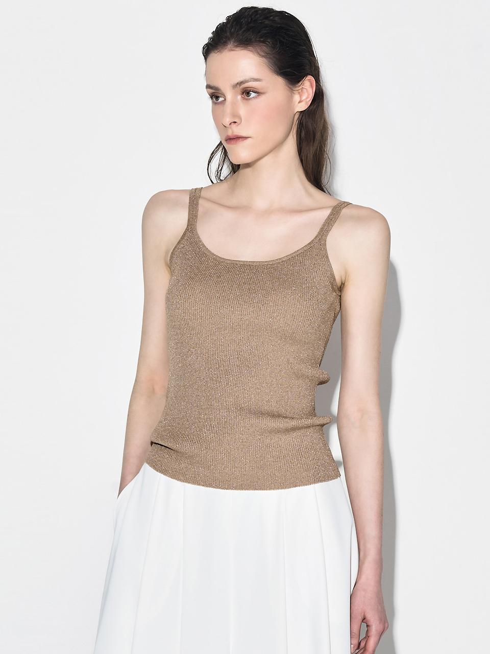 MOONT Glitter Ribbed Sleeveless Tank