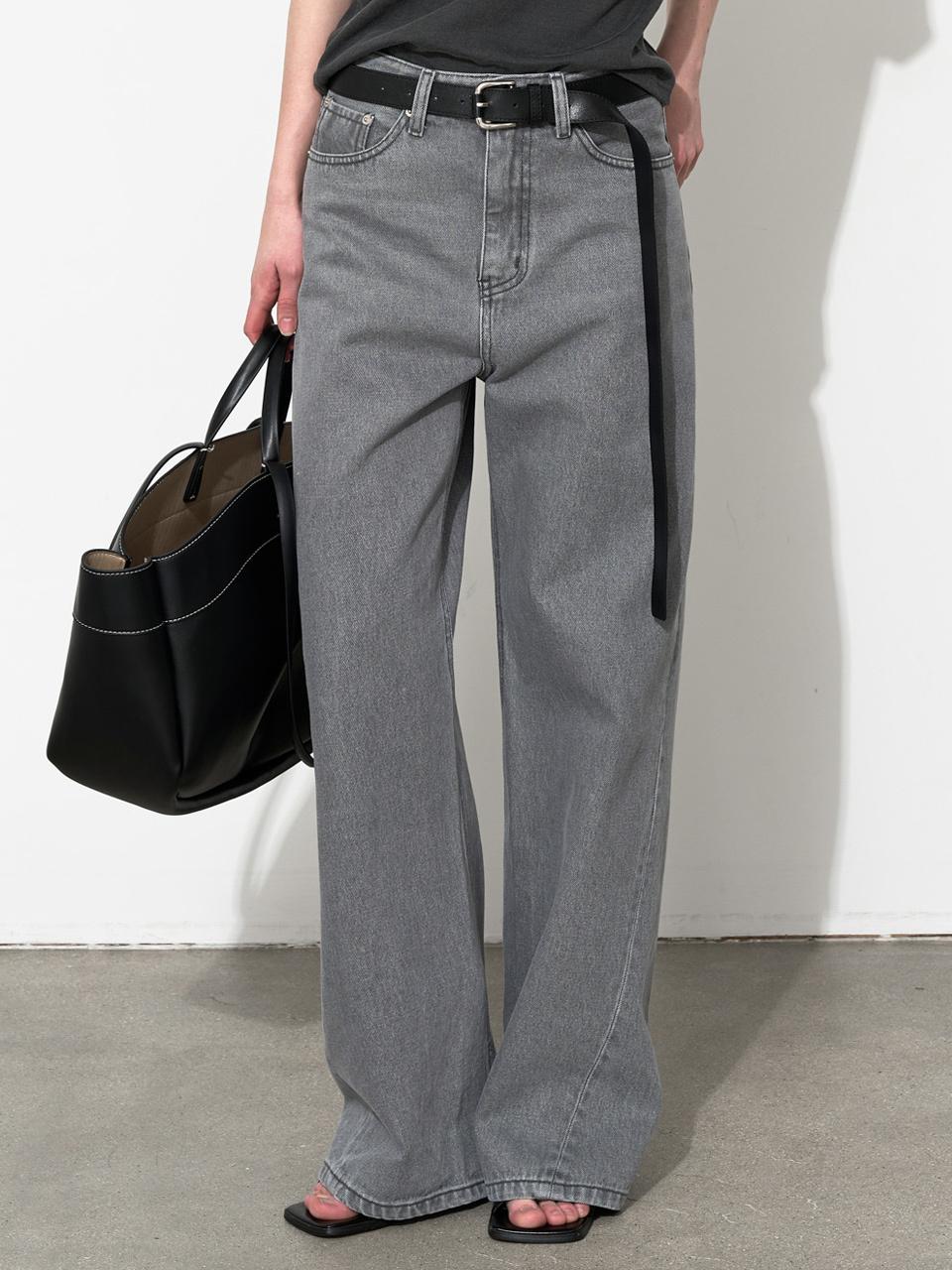 MOONT Low-waist Denim Pants [Gray]