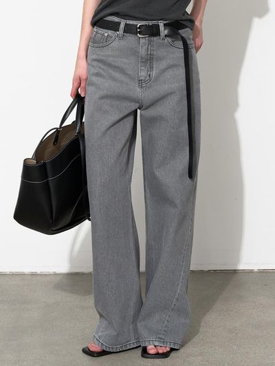 MOONT Low-waist Denim Pants [Gray]