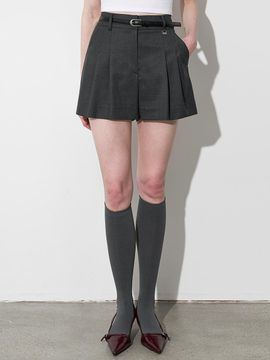 MOONT Premium Wool-blend Pin-tuck Shorts
