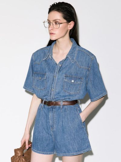 MOONT Western Denim Half Shirt