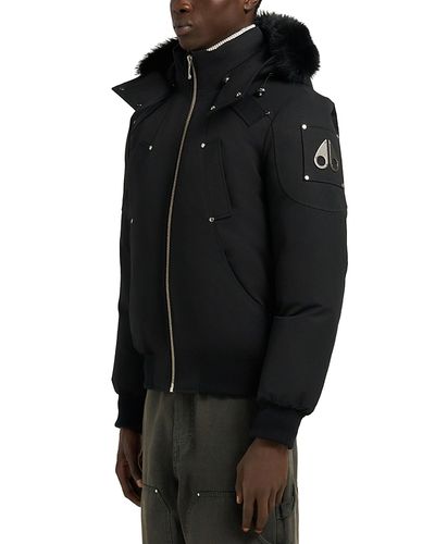 Moose Knuckles Moose Knuckles Original Ballistic Shearling Trimmed Down Bomber Jacket