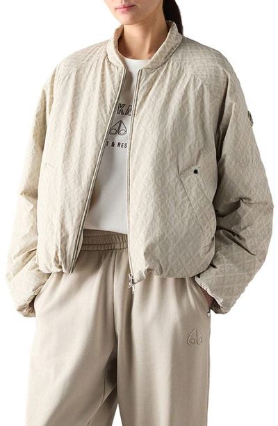 Moose Knuckles Moose Knuckles Tegan Water Repellent Bomber Jacket with Removable 800 Fill Power Down Puffer Liner