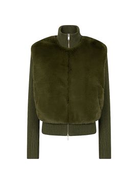 Moose Knuckles Women's Dua Bunny Faux Fur Zip Sweater