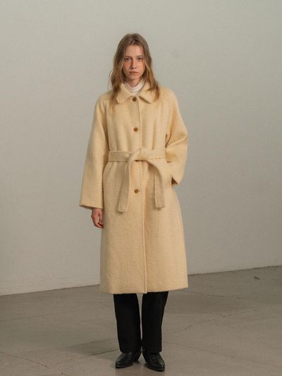MORCEAU PAR MORCEAU Alpaca Handmade Long Coat [Cream Yellow]