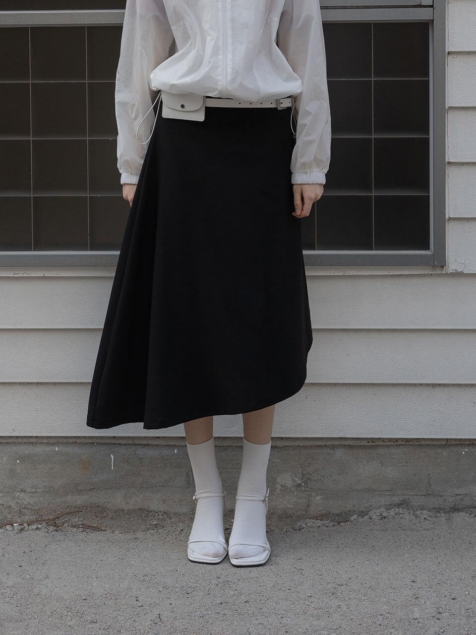 MORCEAU PAR MORCEAU Asymmetric Layered Skirt_Black