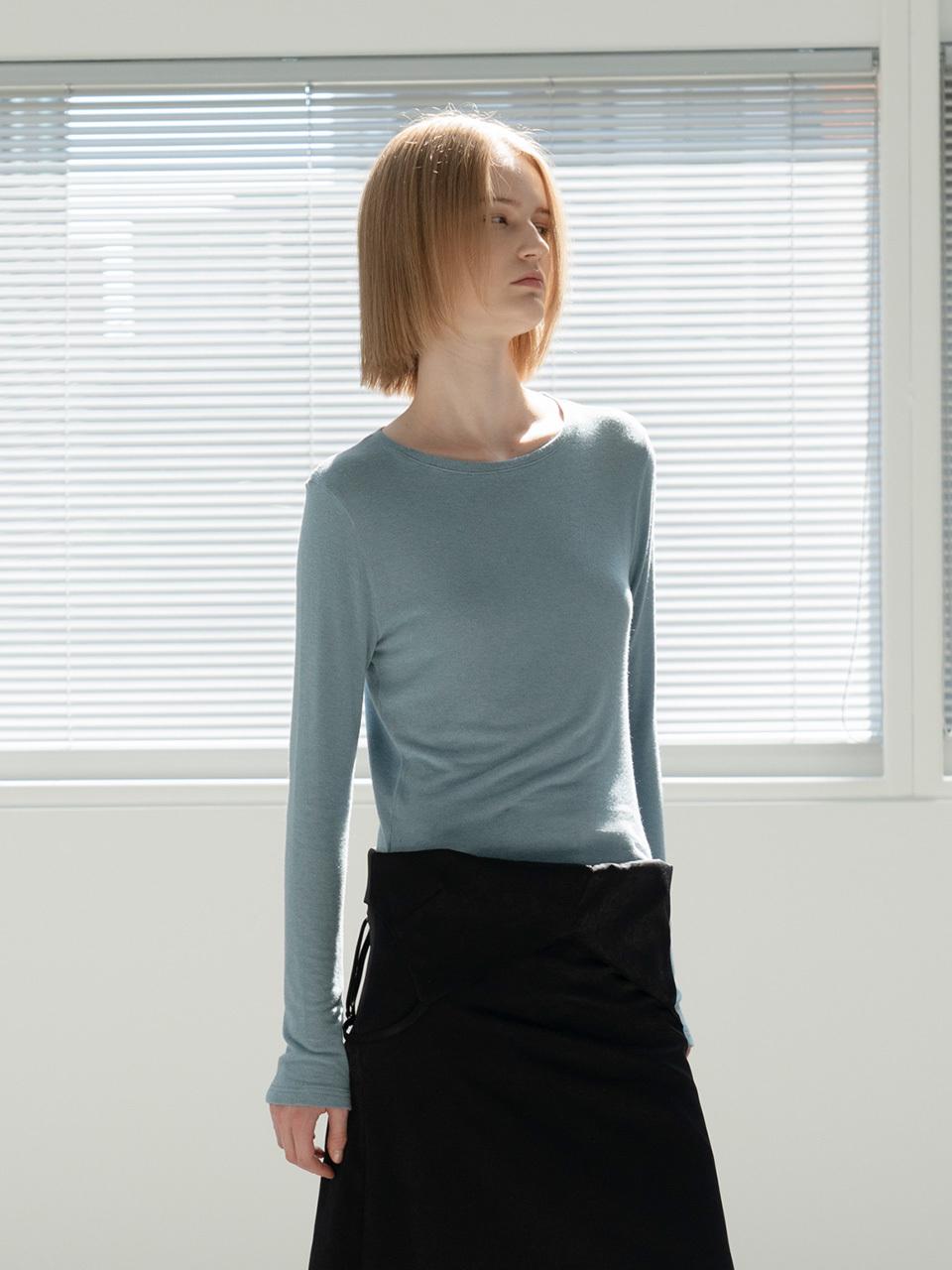 MORCEAU PAR MORCEAU ECOVERO WOOL LONG SLEEVE_LIGHT BLUE