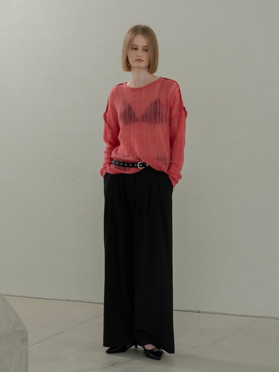 MORCEAU PAR MORCEAU Mohair See-through Knit_PINK