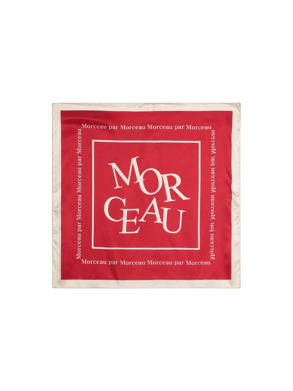 MORCEAU PAR MORCEAU Morceau logo silk scarf_BURGUNDY
