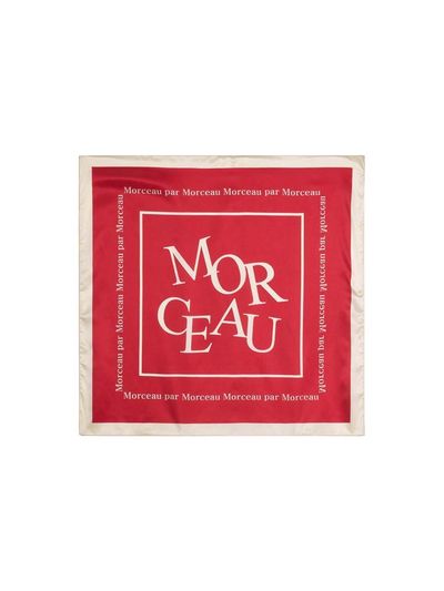 MORCEAU PAR MORCEAU Morceau logo silk scarf_BURGUNDY