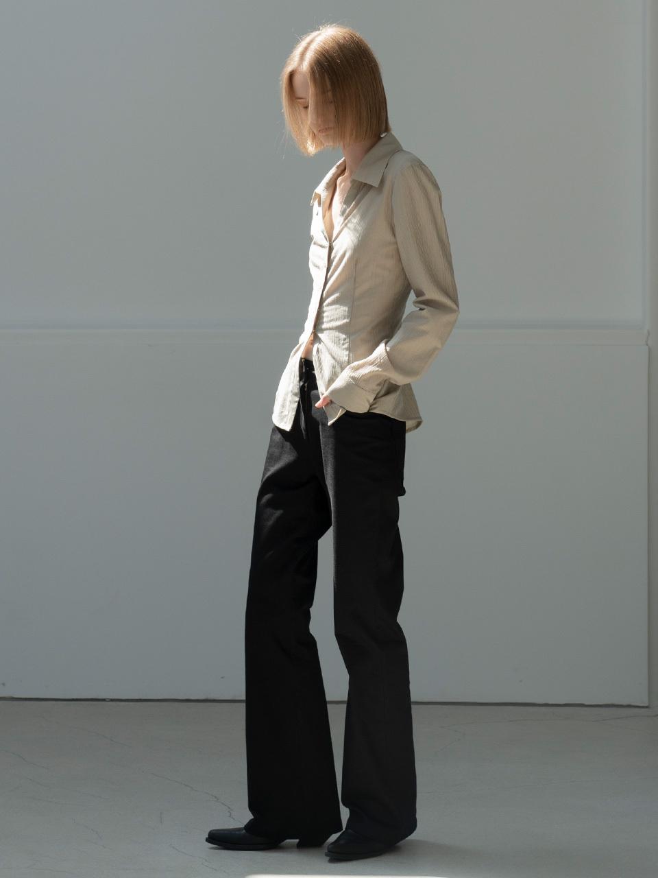 MORCEAU PAR MORCEAU Semi Bootcut Pants_BLACK