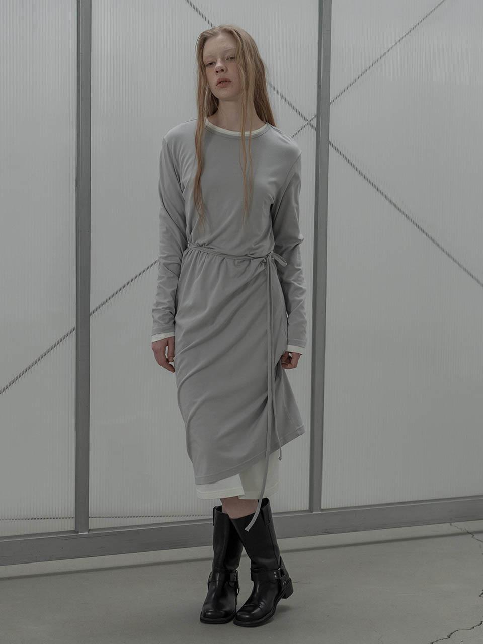 MORCEAU PAR MORCEAU Strap Loose Fit Maxi Dress [Light Gray]