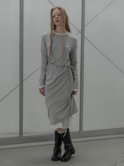 MORCEAU PAR MORCEAU Strap Loose Fit Maxi Dress [Light Gray]