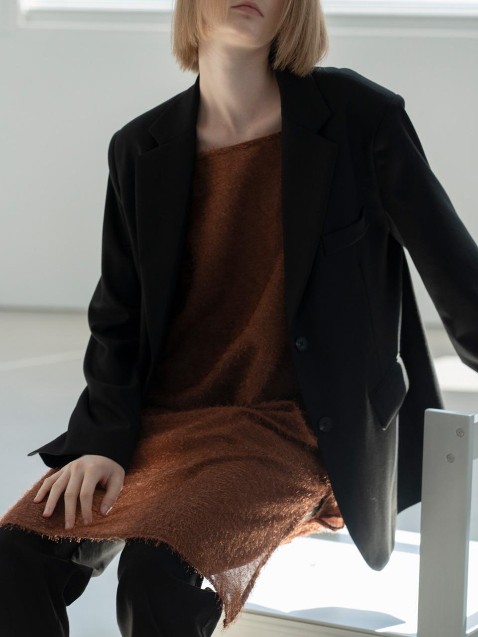 MORCEAU PAR MORCEAU Strap Oversize Jacket_BLACK
