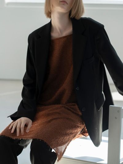 MORCEAU PAR MORCEAU Strap Oversize Jacket_BLACK