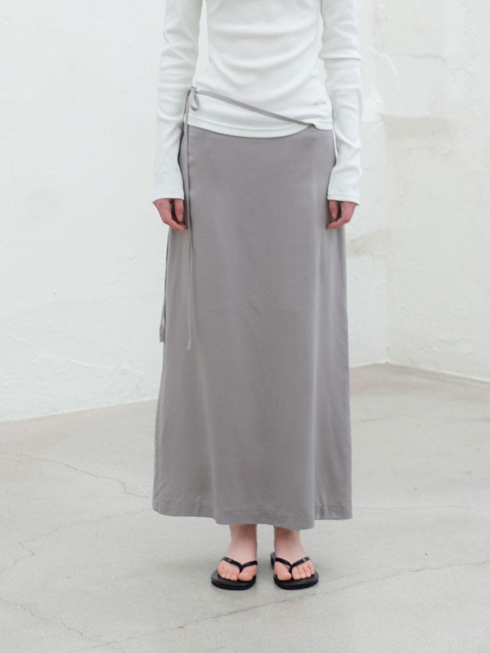 MORCEAU PAR MORCEAU Strap Silk Skirt [LIGHT GRAY]
