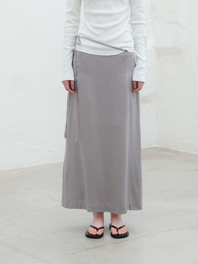 MORCEAU PAR MORCEAU Strap Silk Skirt [LIGHT GRAY]