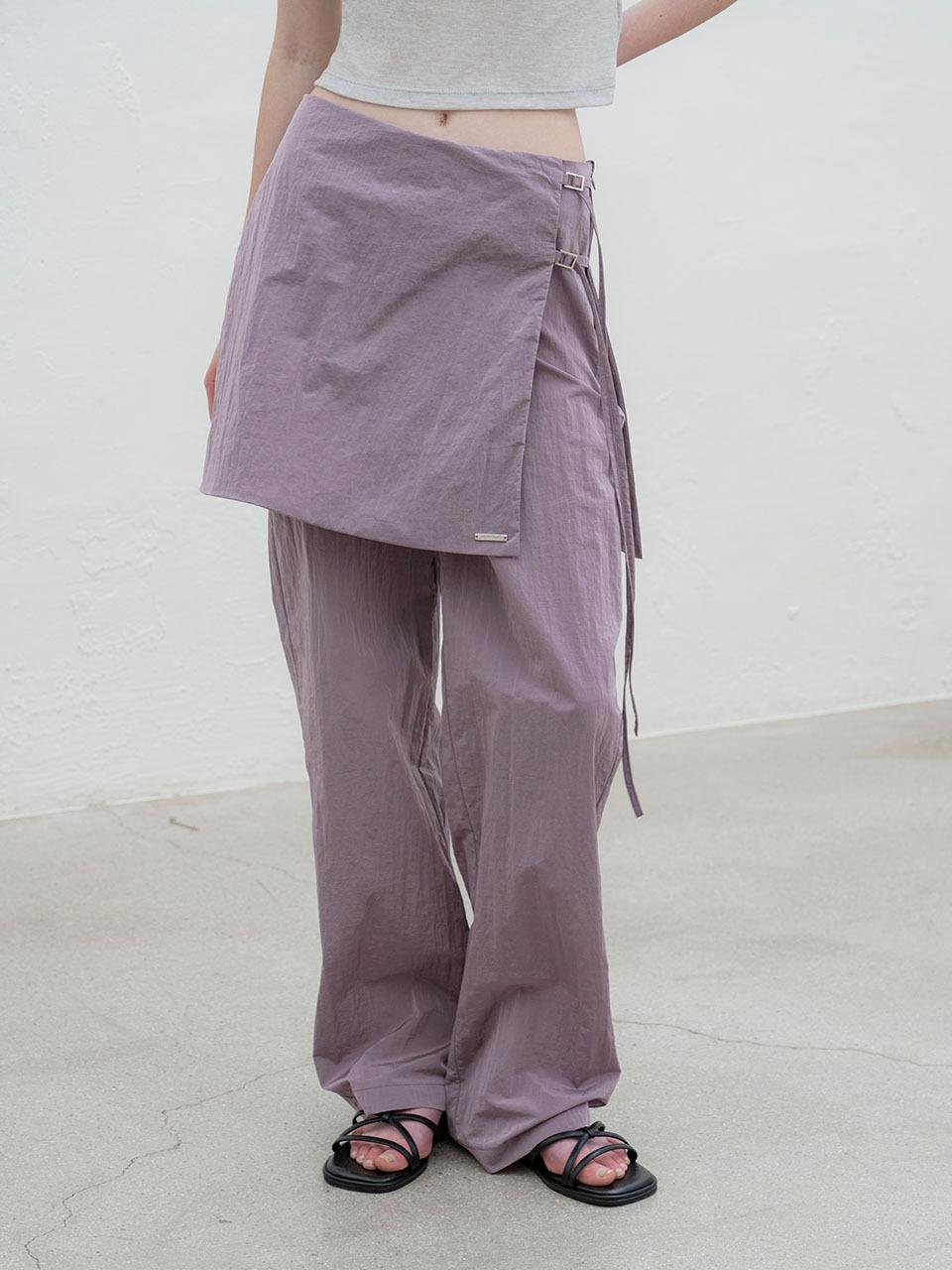 MORCEAU PAR MORCEAU Strap Skirt Wide Pants [Lavender]