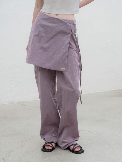 MORCEAU PAR MORCEAU Strap Skirt Wide Pants [Lavender]