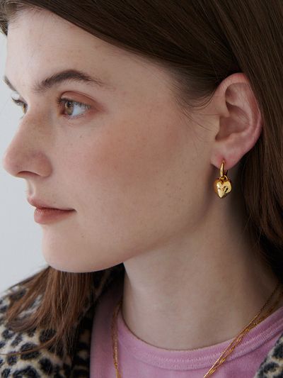 more jude Heart Ring Earring_Gold