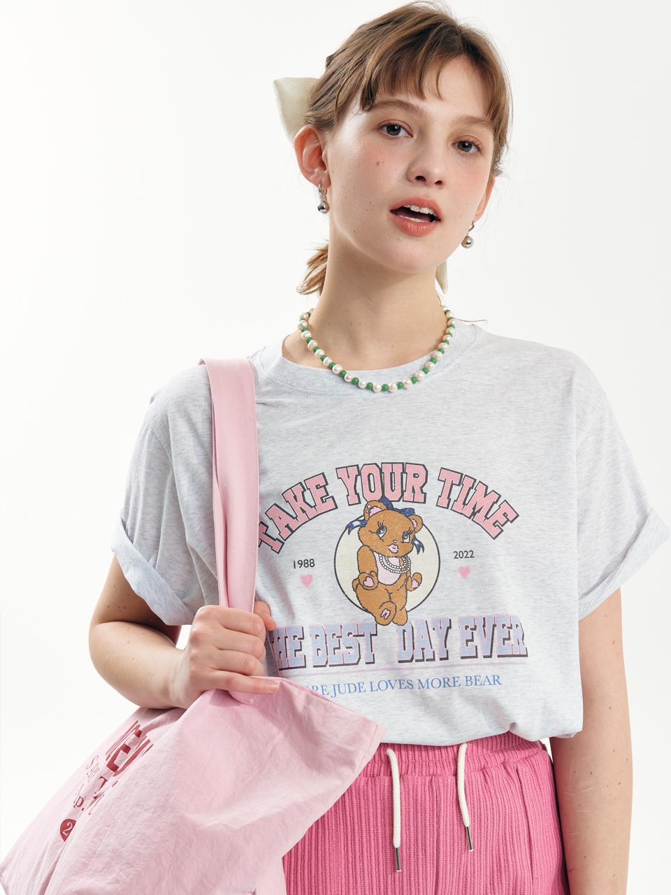 more jude Thick morebear T-shirt grey