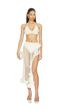 MORE TO COME MORE TO COME Blossom Crochet Skirt Set
