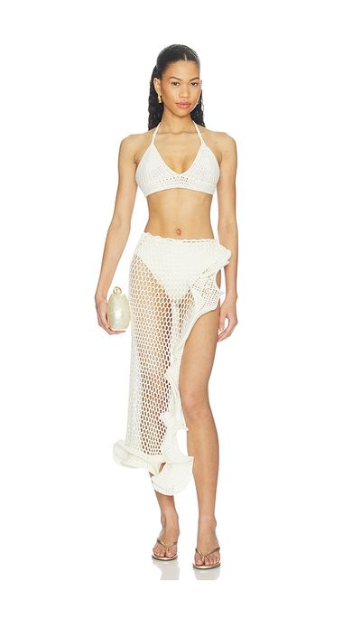 MORE TO COME MORE TO COME Blossom Crochet Skirt Set