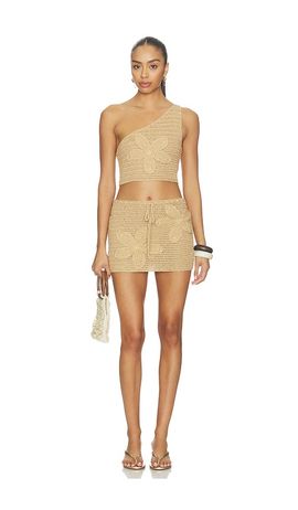 MORE TO COME MORE TO COME Raine Crochet Mini Skirt Set