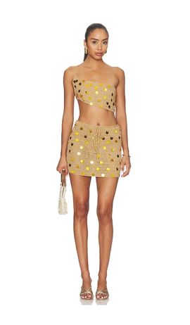 MORE TO COME MORE TO COME Shifra Crochet Mini Skirt Set