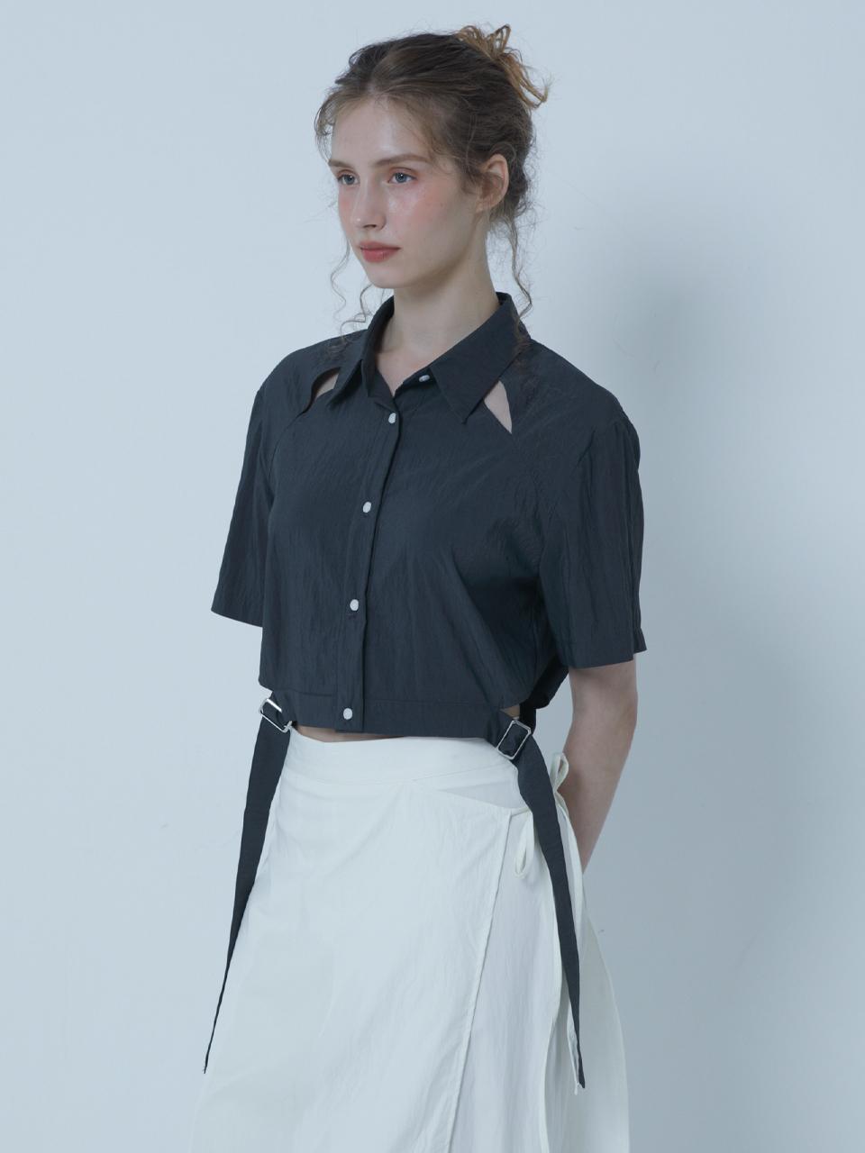 MORELIKEIT CUTOUT CROP SHIRTS