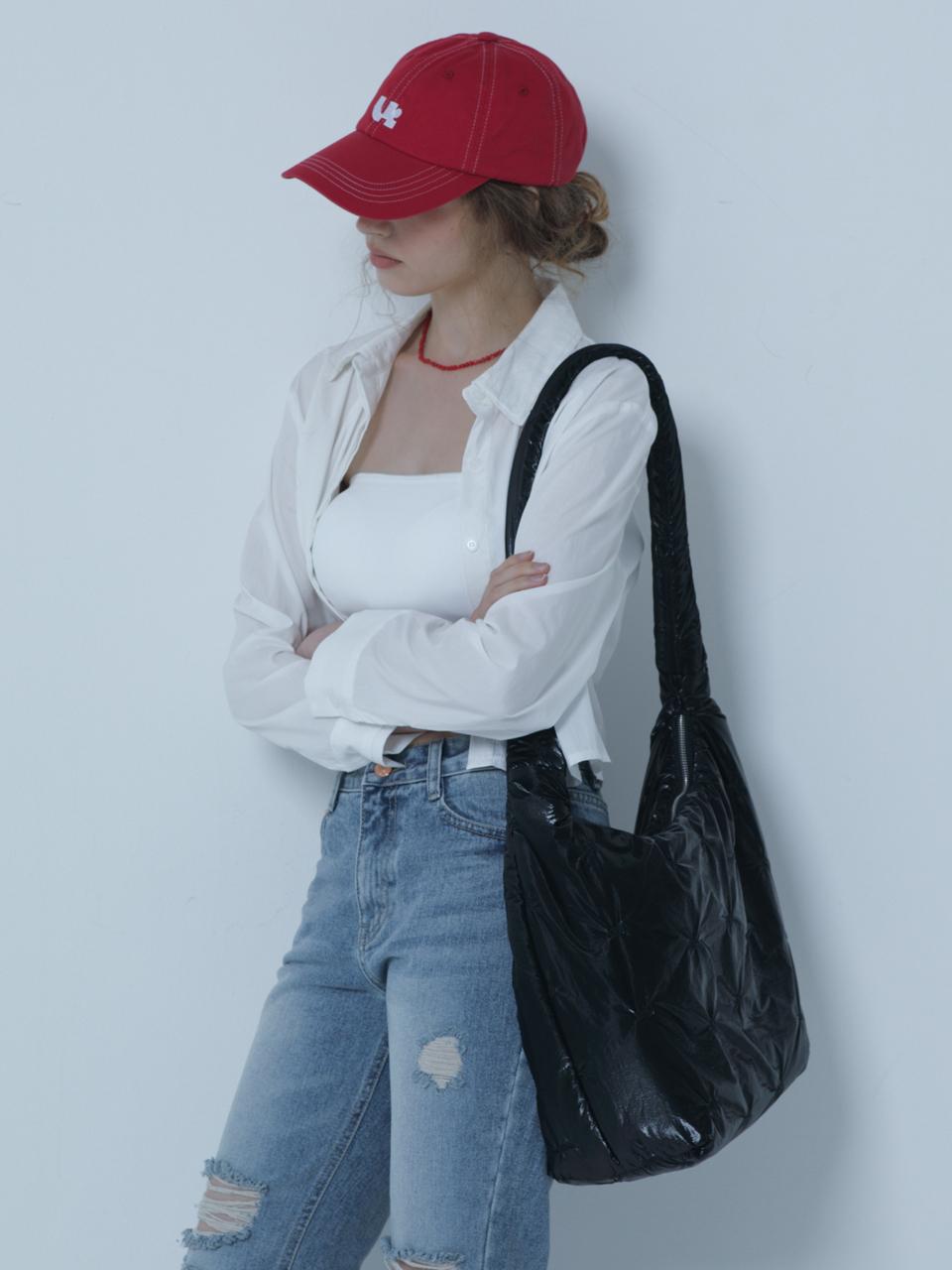 MORELIKEIT LKET QUILTING OVERSIZE CROSS BAG BLACK