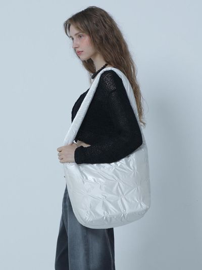 MORELIKEIT LKET QUILTING OVERSIZE CROSS BAG White