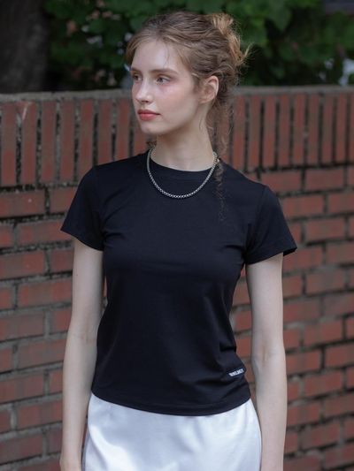 MORELIKEIT SLIM FIT SUMMER MODAL T-SHIRTS BLACK