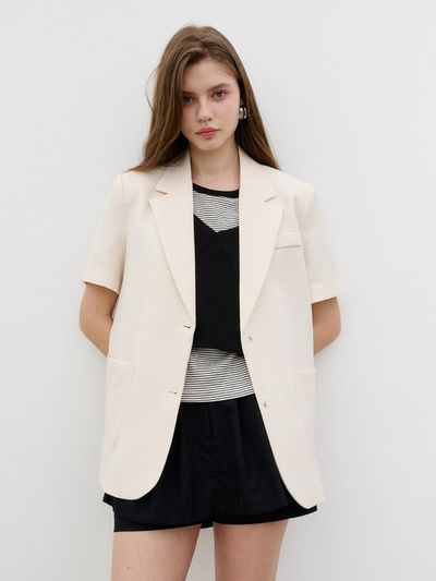 MORELIKEIT Summer Relax Classic Half Jacket [Ivory]