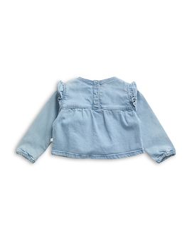 Mori Mori Girls' Frilled Long Sleeved Denim Top