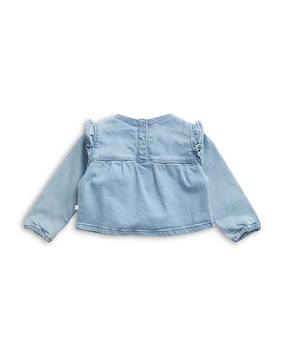Mori Mori Girls' Frilled Long Sleeved Denim Top
